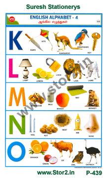 English Alphabets 4-Picture Chart No.-439