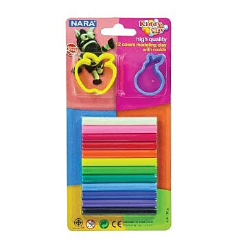Nara - Kiddy Clay - 12 Colours + 2 Molds