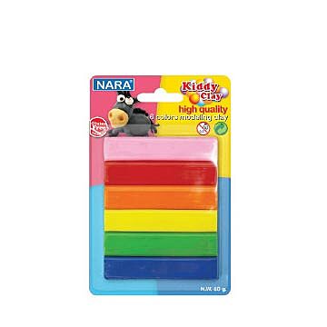 Nara - Kiddy Clay - 6 colours modeling clay - 60 grms