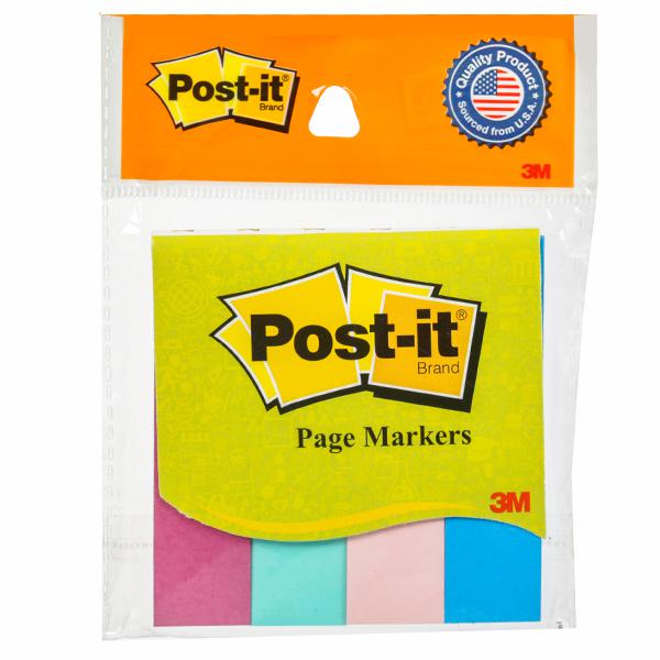 3M - Post-it - 4 Colour - Page Markers - 1.9cm x 7.6cm