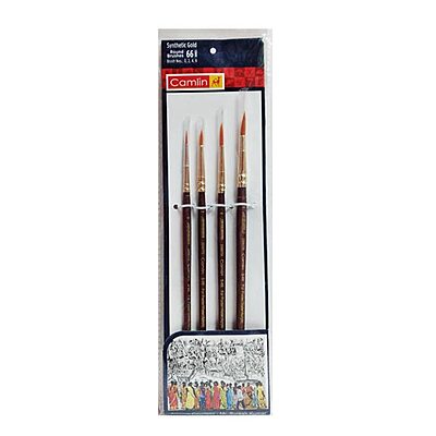 Camlin - Synthetic Gold Brushes - Round - Set of 4 Brushes