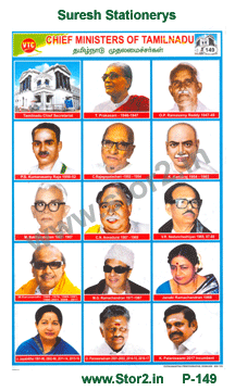 Chief Ministers Of Tamil Nadu - Picture Chart No - 149