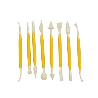 Crafteria - Plastic Carving  Tools  Double Heads Pottery Clay Polymer Paper Mache Sculpture: 8 Pcs  Pack