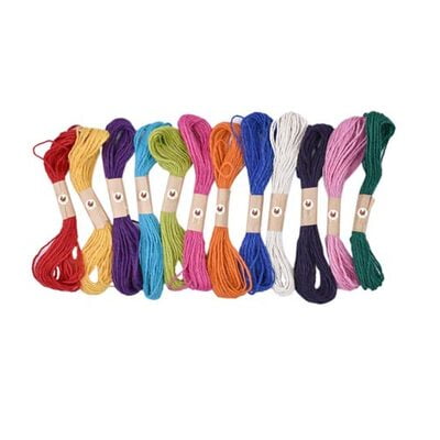 Jute Thread - Assorted Colours - Set of 12