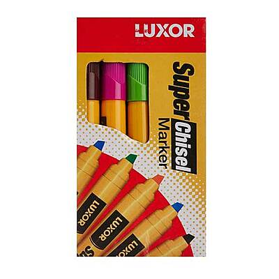 Luxor - Super Chisel Marker - Assorted -10 Colours