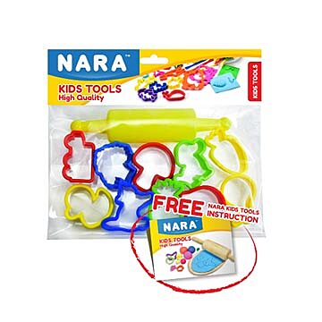 Nara - Kids Moulding Tools - 10 Molds + 1 Roller